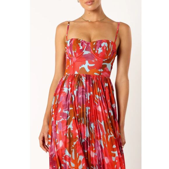 Petal & Pup Women's Achanti Pleated Maxi Dress - Pink Azalea Size M - Picture 10 of 11